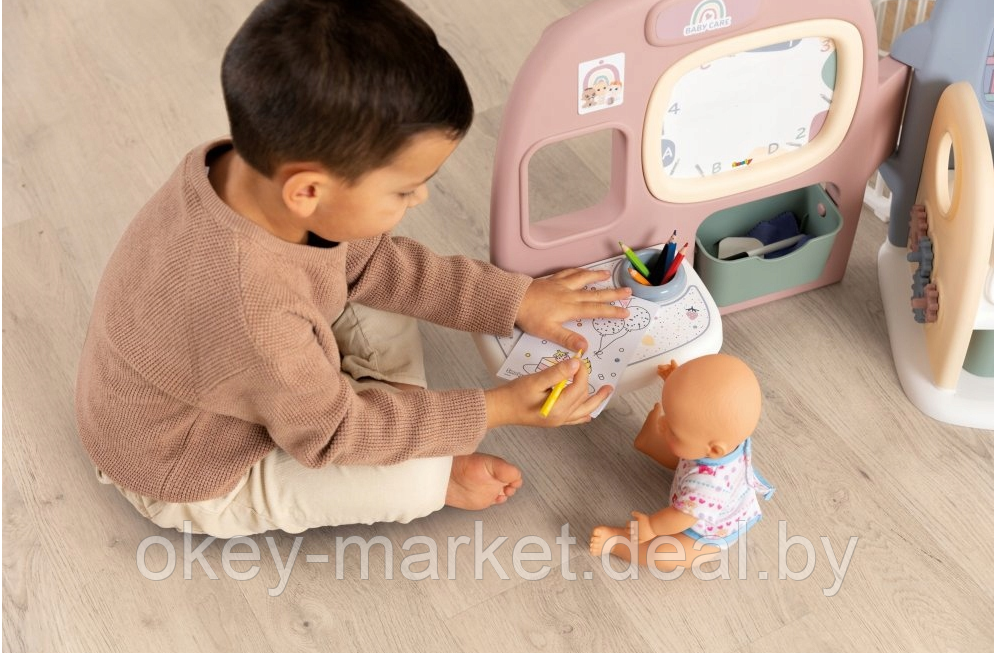 Набор для ухода за куклами Smoby Baby Care - Игровая комната для куклы + 27 аксессуаров 240307 - фото 7 - id-p216942120