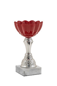 Кубок  "Бархат" на мраморной подставке , высота 15 см, чаша 8 см арт.384-140-80