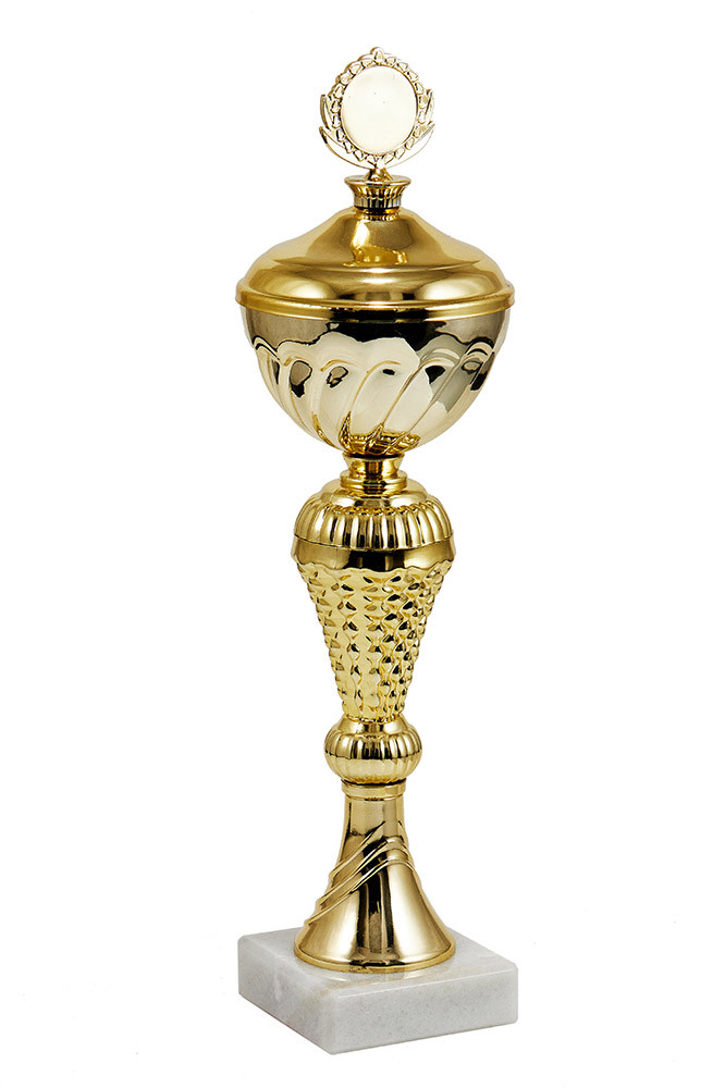 Кубок "Крокус" на мраморной подставке с крышкой  , высота 31 см, чаша 8 см арт.330-220-80 КЗS80