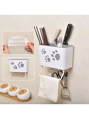 Подвесной органайзер для кухни и ванной с держателем для полотенец / Контейнер под столовые принадлежности, фото 2