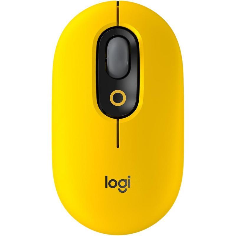 Мышь Logitech POP Mouse with emoji желтый/черный оптическая (4000dpi) беспроводная BT/Radio USB (4but) - фото 1 - id-p216982771