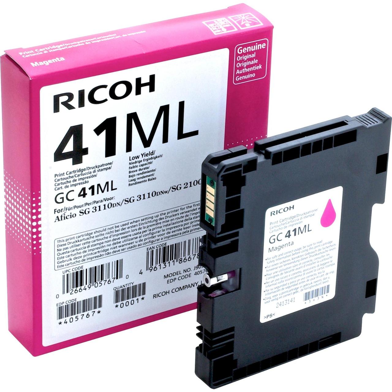 GC 41ML Картридж для гелевого принтера Пурпурный Ricoh. GC 41ML Print Cartridge Magenta - фото 1 - id-p216983455