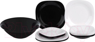 Набор тарелок Luminarc Carine Black/White N1491 - фото 1 - id-p217008362