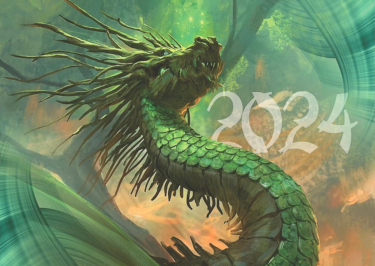Календарь настенный Зелёный Дракон на 2024 год (цена с НДС) - фото 1 - id-p165339411