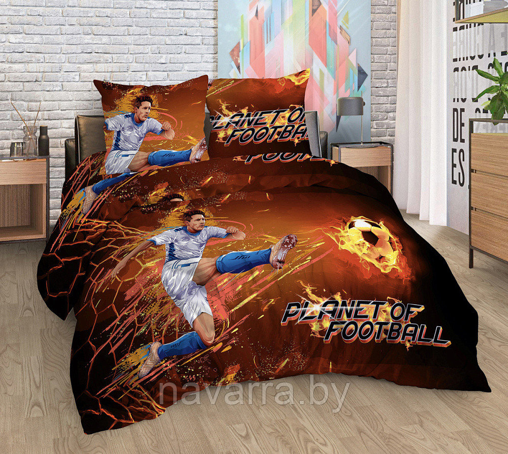 Полуторные комплекты постельного белья для подростков "Планета футбола" - фото 1 - id-p217067289
