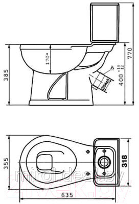 Унитаз напольный Оскольская керамика Дора - фото 4 - id-p217065525