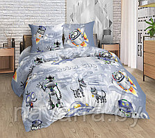 Полуторные комплекты постельного белья для подростков "Город роботов"