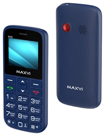 Кнопочный телефон Maxvi B100 (синий) - фото 7 - id-p217069307