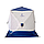Палатка зимняя куб СЛЕДОПЫТ 150 х150х170 ,Oxford 210D PU 1000,S по полу 2,2 кв.м,цв.синий/белый с принтом, фото 4