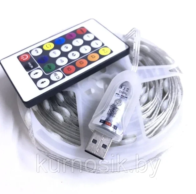 Светодиодная лента USB Fairy String Light 5 В, 10 метров, с пультом, многоцветная - фото 2 - id-p217102450