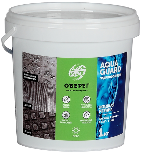 AquaGuard Жидкая резина гидроизоляционная черная 1 кг - фото 1 - id-p217156153