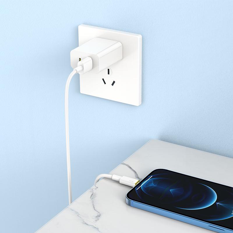 USB дата-кабель HOCO U109 Lightning charging 1.2m (белый) - фото 3 - id-p217172763