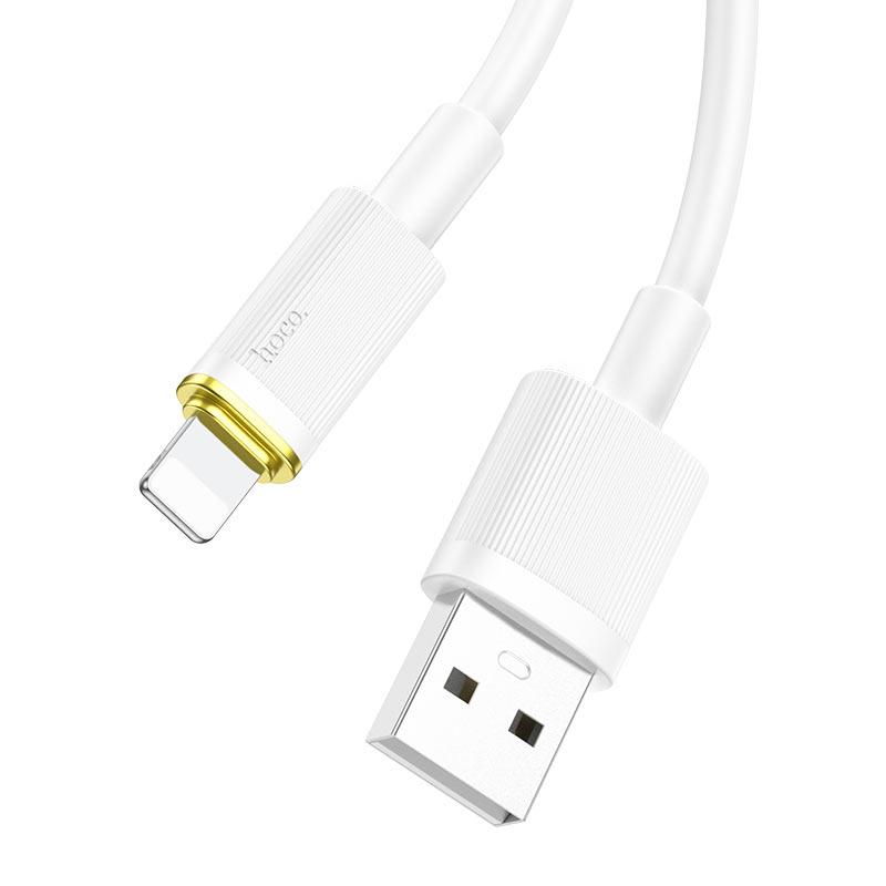 USB дата-кабель HOCO U109 Lightning charging 1.2m (белый) - фото 2 - id-p217172763