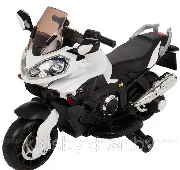 Детский электромобиль, мотоцикл RiverToys E222KX (белый) Yamaha - фото 1 - id-p12892791