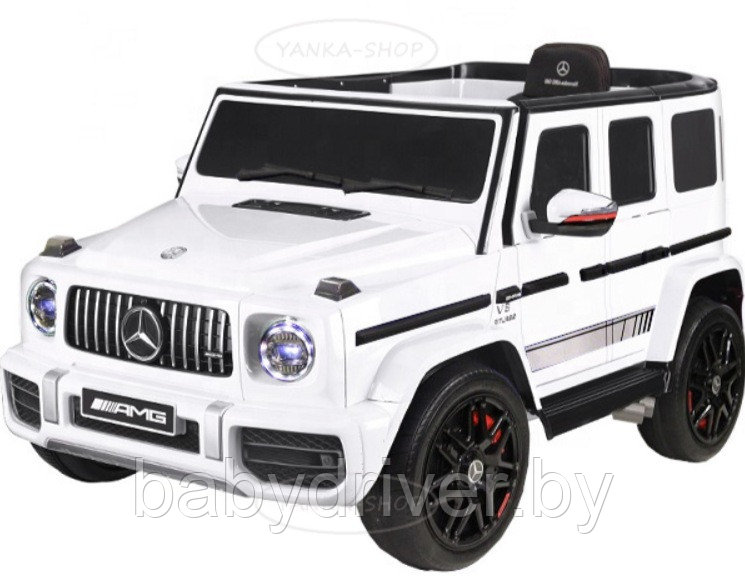 Детский электромобиль RiverToys Mercedes-AMG G63 4WD K999KK (белый) Лицензия полноприводной - фото 1 - id-p119784126