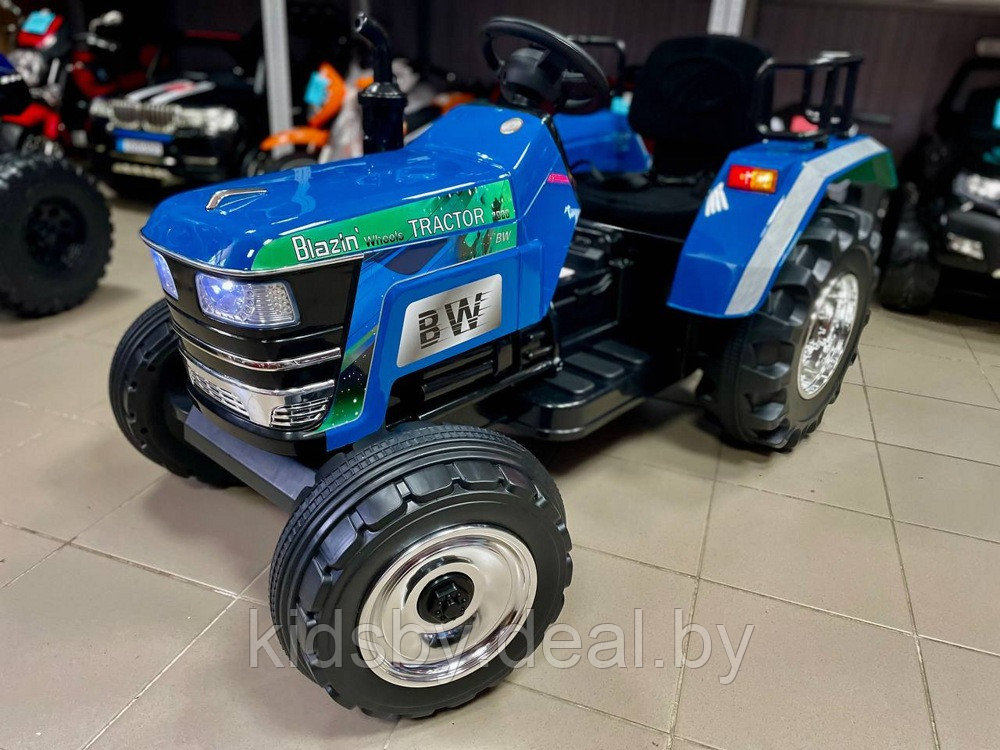 Детский электромобиль RiverToys трактор O030OO (синий) - фото 1 - id-p122546489