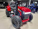 Детский электромобиль RiverToys H888HH (красный) трактор с прицепом и пультом, фото 5