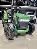 Детский электромобиль RiverToys H888HH (темно-зеленый) трактор с прицепом и пультом, фото 2
