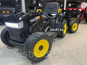 Детский электромобиль RiverToys H888HH (черный) трактор с прицепом и пультом