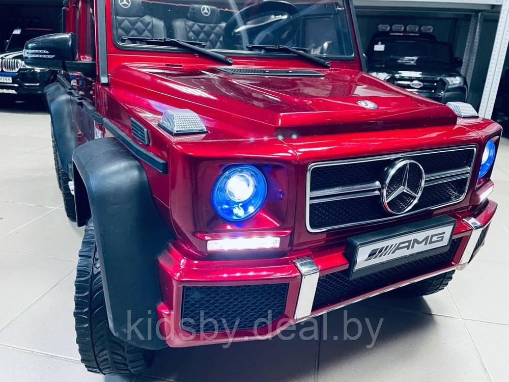 Детский электромобиль RiverToys Mercedes-Benz G63 AMG 4WD X555XX (красный) вишневый глянец автокраска лицензия - фото 2 - id-p12892895