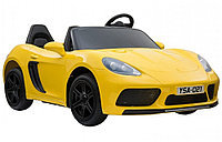 Детский электромобиль RiverToys Porsche Cayman T911TT (желтый глянец) автокраска двухместный