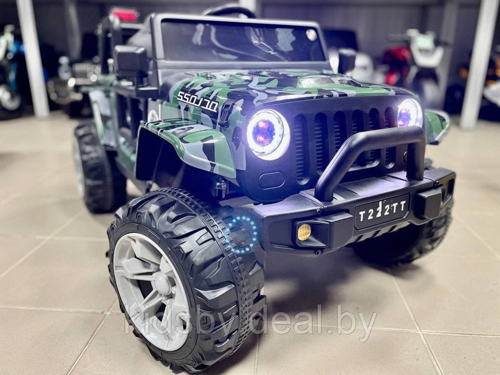 Детский электромобиль RiverToys T222TT (камуфляж) Jeep - фото 2 - id-p149558879