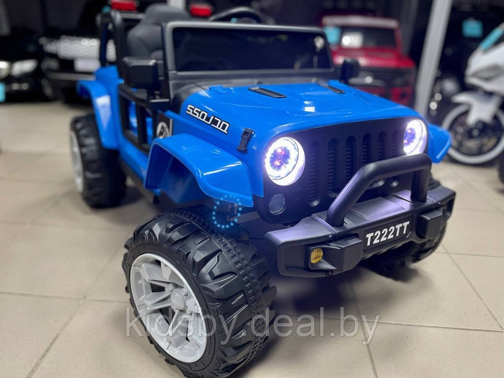 Детский электромобиль RiverToys T222TT (синий) Jeep - фото 1 - id-p149558877