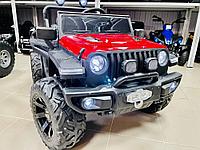 Детский электромобиль RiverToys C555CC 4WD (вишневый глянец) Лицензия полноприводный двухместный Jeep