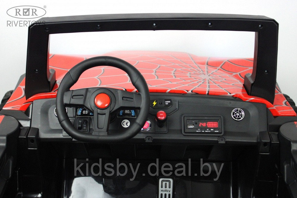 Детский электромобиль RiverToys Buggy A707AA 4WD (красный паук) Кондиционер двухместный полноприводный - фото 3 - id-p155614212