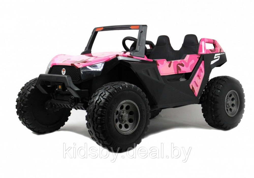 Детский электромобиль RiverToys Buggy A707AA 4WD (розовый камуфляж) Кондиционер двухместный полноприводный - фото 1 - id-p155614211