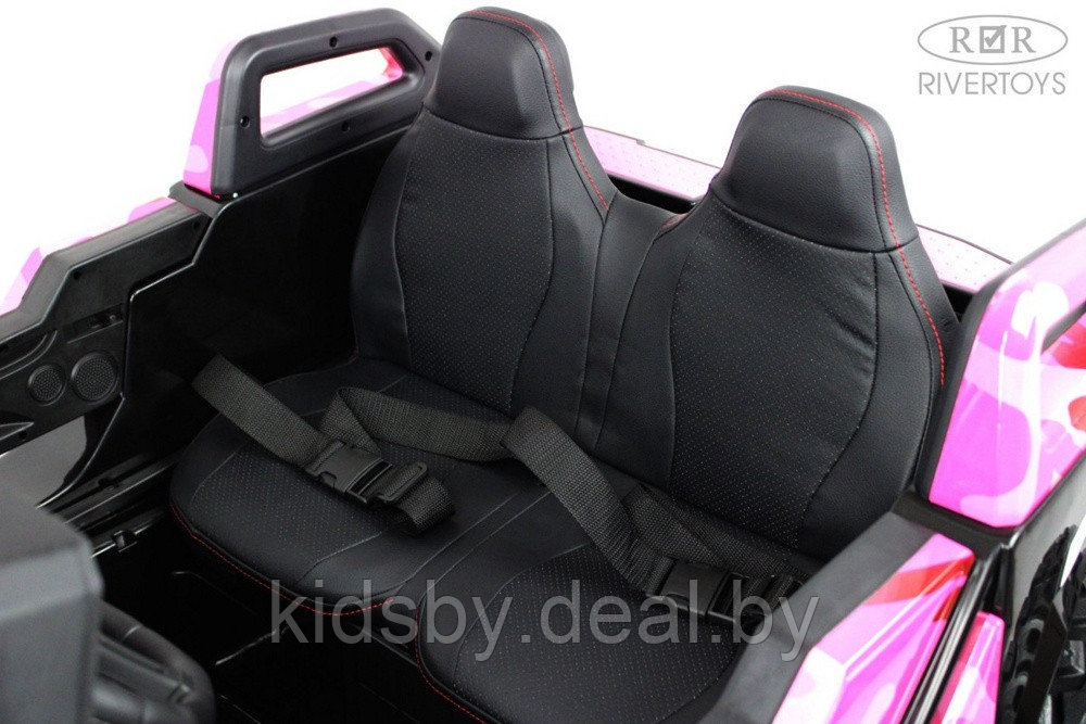 Детский электромобиль RiverToys Buggy A707AA 4WD (розовый камуфляж) Кондиционер двухместный полноприводный - фото 3 - id-p155614211