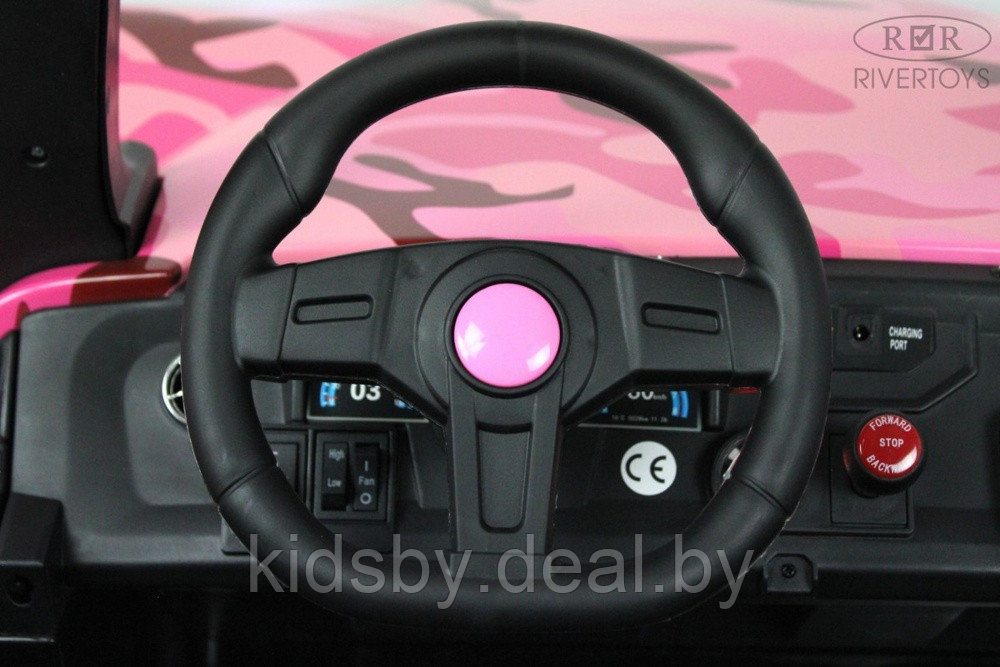 Детский электромобиль RiverToys Buggy A707AA 4WD (розовый камуфляж) Кондиционер двухместный полноприводный - фото 5 - id-p155614211