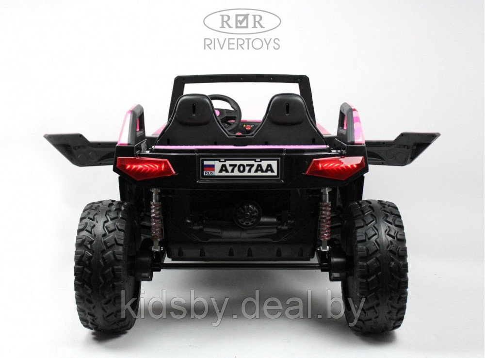 Детский электромобиль RiverToys Buggy A707AA 4WD (розовый камуфляж) Кондиционер двухместный полноприводный - фото 6 - id-p155614211