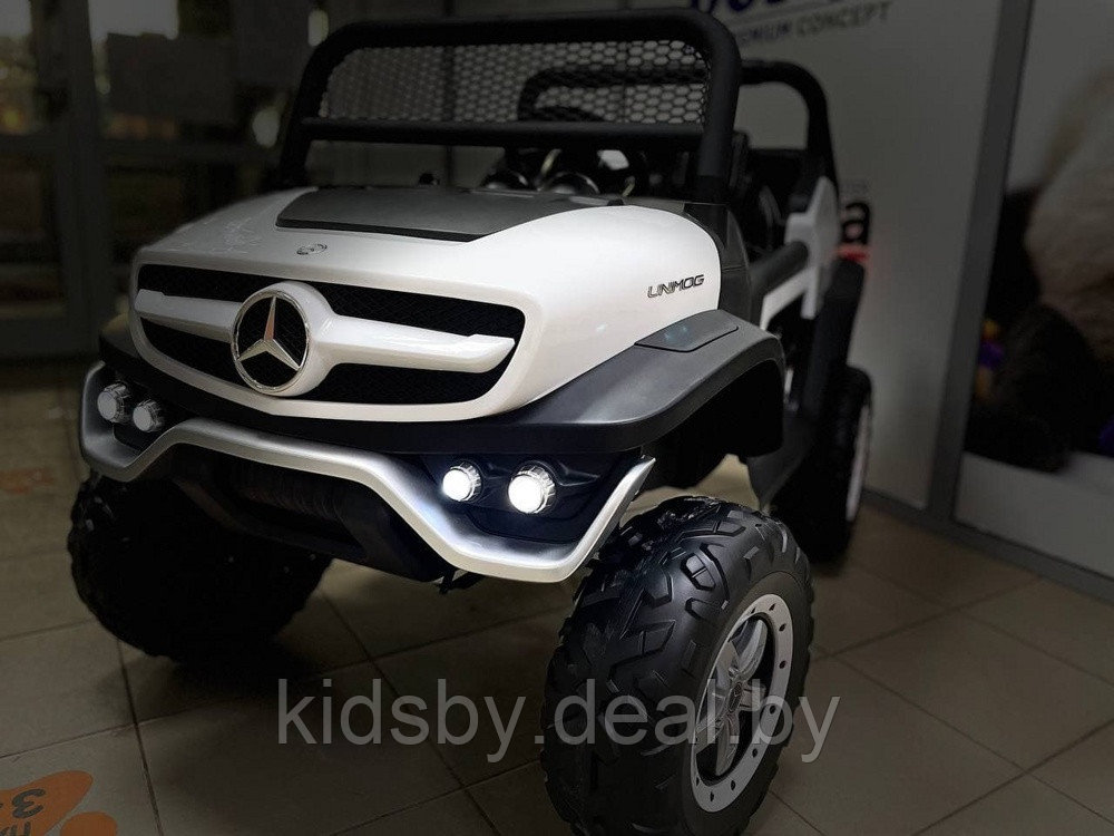 Детский электромобиль RiverToys Mercedes-Benz Unimog Concept P555BP 4WD (белый) полноприводный двухместный - фото 6 - id-p25385066