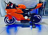 Детский электромобиль, мотоцикл RiverToys A001AA (оранжевый) Ducati, фото 5