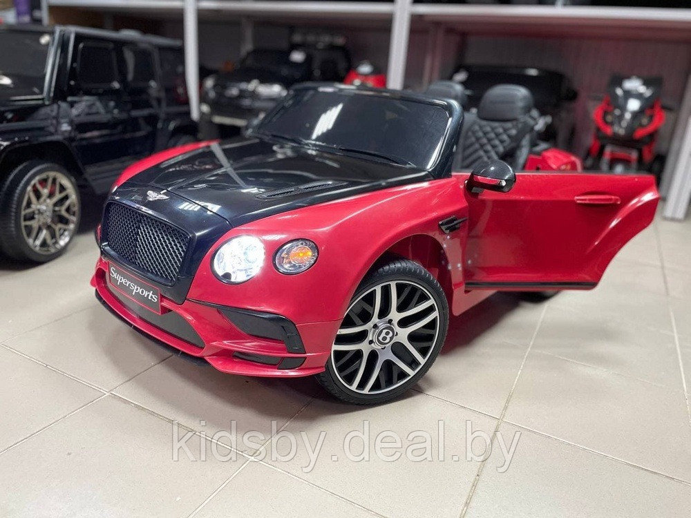 Детский электромобиль RiverToys Bentley Continental Supersports JE1155 (красный/черный) Лицензия двухместный - фото 1 - id-p25908670