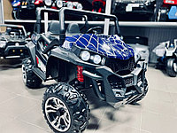 Детский электромобиль RiverToys Buggy T888TT 4WD 24V (синий Spider) полноприводный двухместный