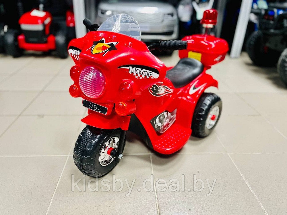 Детский электромобиль мотоцикл RiverToys Moto 998 (красный) - фото 1 - id-p116443649