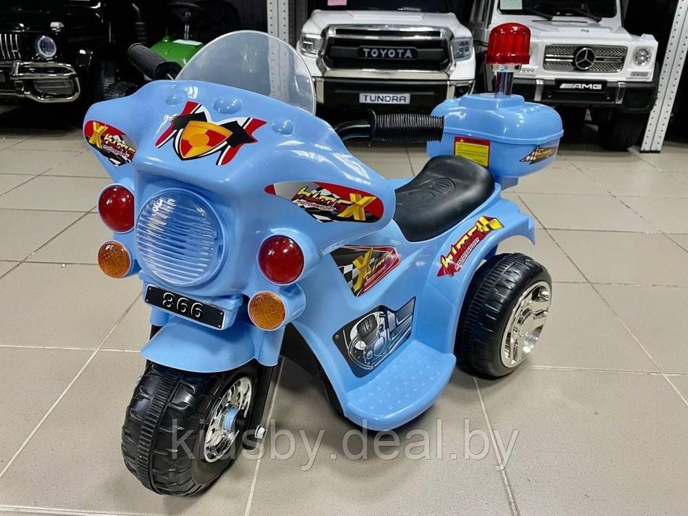 Детский электромобиль мотоцикл RiverToys Moto 998 (голубой) синий - фото 1 - id-p116443650