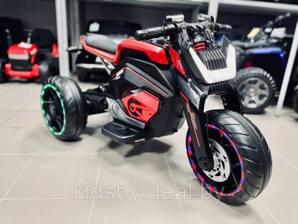 Детский электромобиль, мотоцикл RiverToys X222XX (красный) - фото 1 - id-p134077279