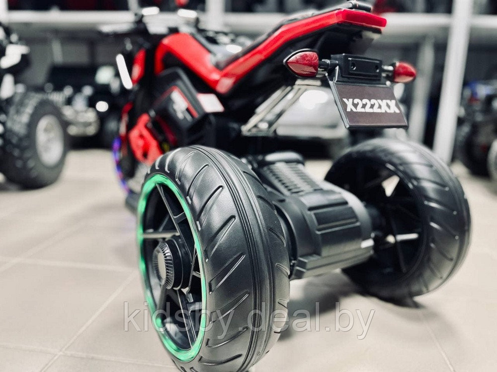 Детский электромобиль, мотоцикл RiverToys X222XX (красный) - фото 6 - id-p134077279