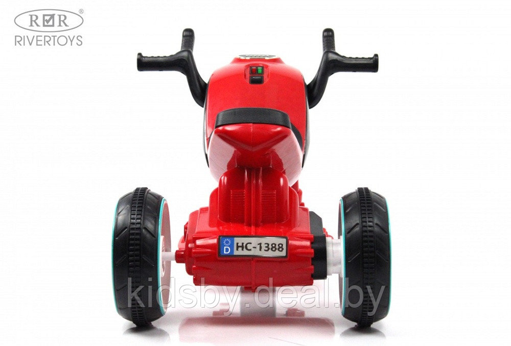 Детский электромобиль, мотоцикл RiverToys HC-1388 (красный) - фото 3 - id-p141374114