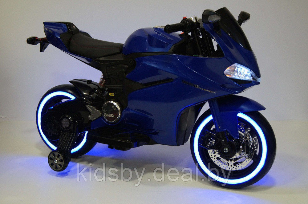 Детский электромобиль, мотоцикл RiverToys A001AA (синий) Ducati - фото 6 - id-p149558884