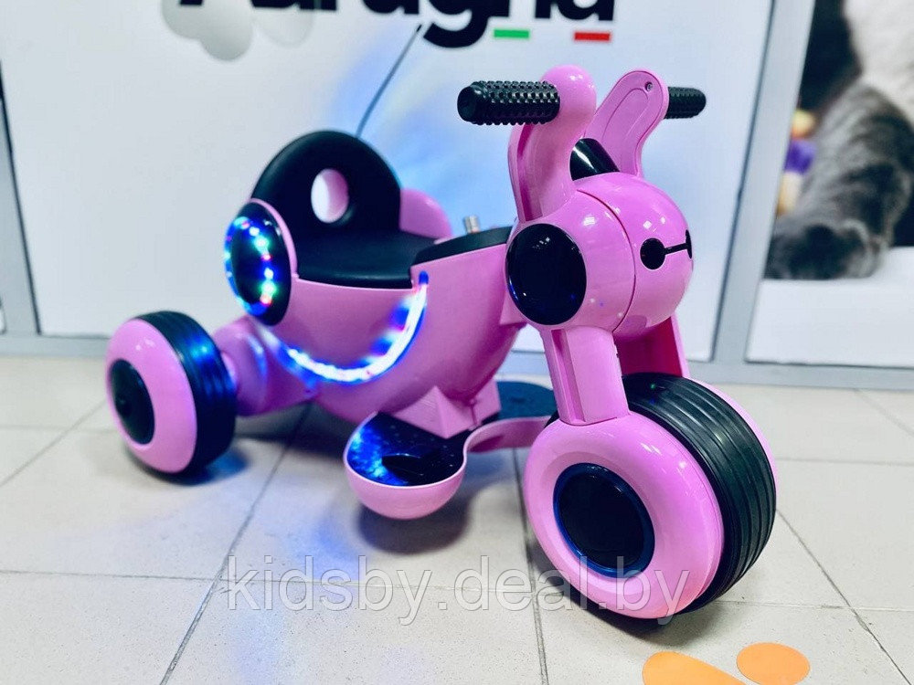 Детский электромобиль мотоцикл RiverToys HL300 (розовый) Z - фото 2 - id-p155294169