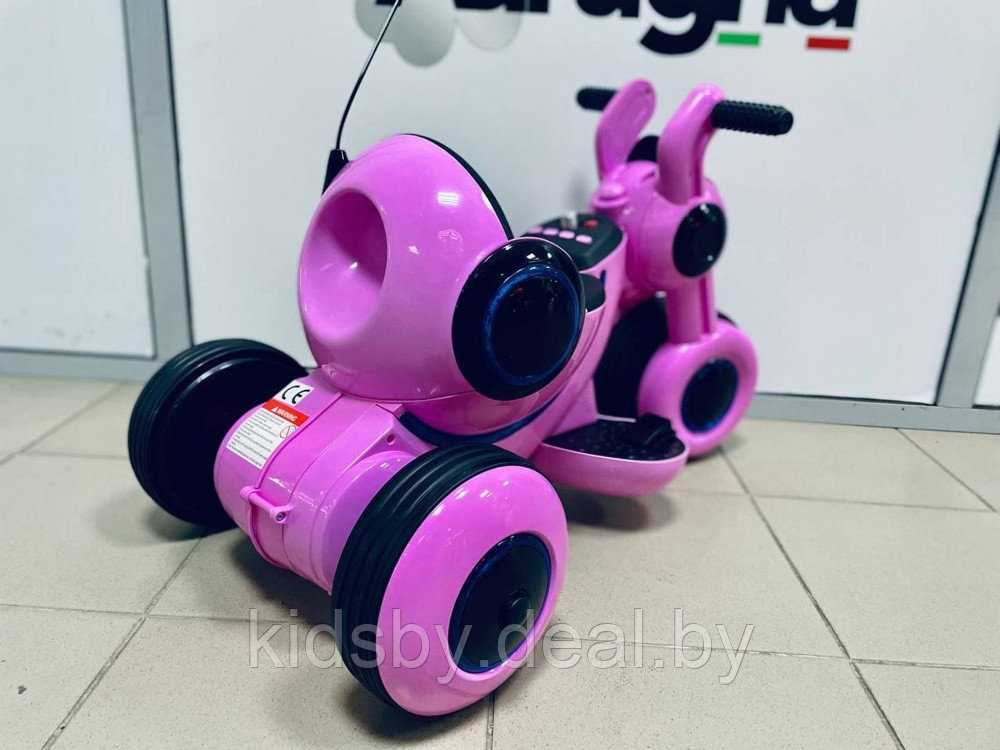 Детский электромобиль мотоцикл RiverToys HL300 (розовый) Z - фото 3 - id-p155294169