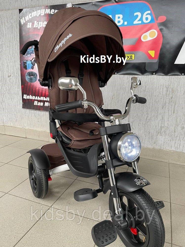 Детский велосипед Chopper CH1BR 2024 (коричневый) наклонный руль, обновленная родительская ручка и фара - фото 1 - id-p149144135