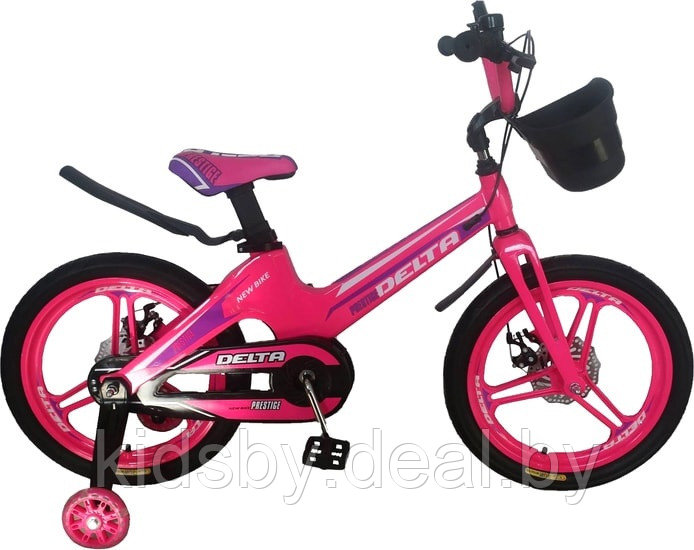 Детский велосипед Delta Prestige D 18" + шлем 2020 (розовый) магниевая рама, вилка и колеса
