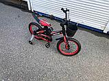 Детский велосипед Delta Sport 20 2020 (черный/красный) с передним ручным V-BRAKE тормозом, шлемом, корзиной и, фото 2