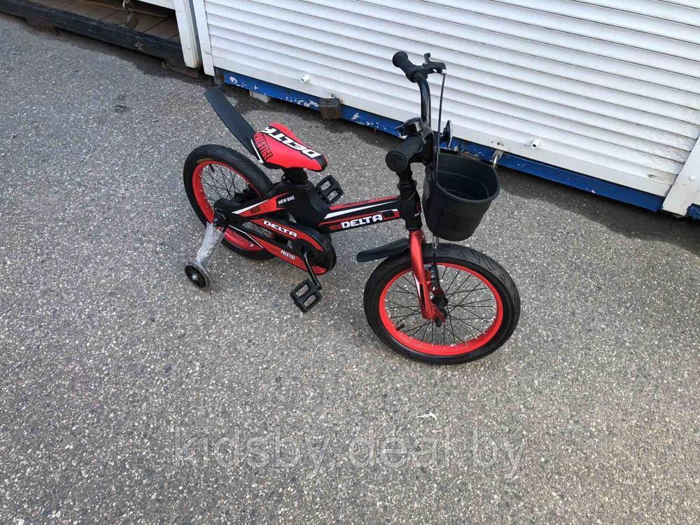 Детский велосипед Delta Sport 20 2020 (черный/красный) с передним ручным V-BRAKE тормозом, шлемом, корзиной и - фото 2 - id-p120541154