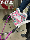 Муфта для коляски или санок Ника (арт. МС1) цвет вязаный розовый, фото 2